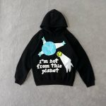 Earth Hoodies Brown Cotton Fleece Foam Printing