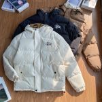 Stussy Cotton-Padded Coat Brown Down Easy To Match Winter