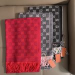 Gucci Overcoat Red Cashmere Down Jacquard Sophistication Autumn Winter And