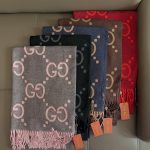 Gucci Overcoat Red Cashmere Down Jacquard Sophistication Autumn Winter And
