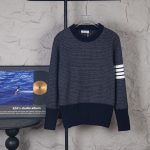 Thom Browne Sweater Blue Simple And Elegant