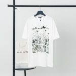 Louis Vuitton Short-Sleeved T-Shirt Red Cotton Pure Velvet Forest Winter