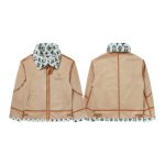 Louis Vuitton Jacket Brown Wool Rabbit Fur Polyester Fleece Suede