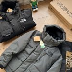 The North Face Down Jackets Red Goose Fleece Mesh Tear-Resistant Fabric Rubber Outdoor Waterproof Winter Patch