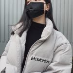 Balenciaga Cotton-Padded Coat Black Cotton Down Winter