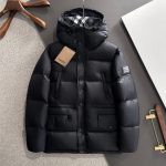 Burberry Down Jacket Red Goose Duck Nylon Premium Quality Zippered Pocket