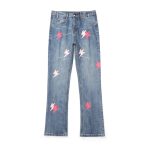 Balenciaga Short-Sleeved Shirts Red Cotton Lace Denim Street Style Sophistication Patch