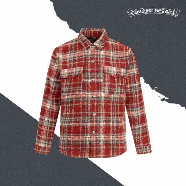 Chrome Hearts Shirt Red Wool Jacquard