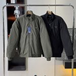 Prada Jacket Red Cotton Down Exquisite Workmanship Winter Side Pockets