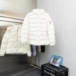 Moncler Coats Pink Down Nylon Autumn Winter