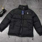 Ralph Lauren Outerwear Red Eva Down Autumn Winter And Embroidery Hidden Pocket