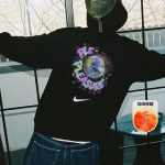 Nike Hoodie Red Cotton Fleece Sturdy And Durable Iridescent Effect