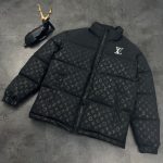 Louis Vuitton Cotton-Padded Coat Red Cotton Down Jacquard Street Style Winter Pattern