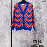 Gucci Sweater Red Winter Color Blocking Side Pockets