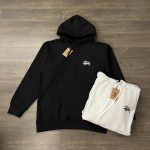 Stussy Jacket Ash Eva Cotton Pure Fleece Streetwear Exquisite Tailoring Screen Printing