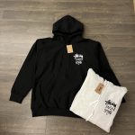 Stussy Jacket Ash Eva Cotton Pure Fleece Fabric Streetwear Exquisite Tailoring Screen Printing