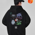 Adidas Hoodie Red Cotton Fleece Sturdy And Durable