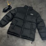 Dior Cotton-Padded Coat Red Down Jacquard Street Style Winter