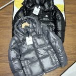 Moncler Coat Red Down Nylon Adjustable Drawstring Winter Embroidery Side Pockets