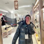 Moncler Coat Red Down Nylon Adjustable Drawstring Winter Embroidery Side Pockets