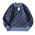 Dior Long-Sleeved Shirts Red Wool Blend Jacquard Relaxed Fit Pattern
