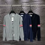 Thom Browne Cardigan Red Wool Modal Imitation