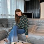Gucci Sweater Red Jacquard Simple And Elegant Winter