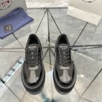 Prada Casual Shoes Top-Grain Cowhide Patent Leather Premium Quality
