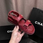 Chanel Shorts Red Denim
