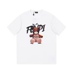 Fendi Short-Sleeved Shirts Red Cotton Plain Weave Exquisite Workmanship