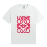 Loewe Short-Sleeved T-Shirt Pink Rayon Embroidery