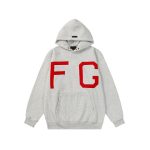 Fear Of God Hoodie Red Fleece Ribbed Fabric