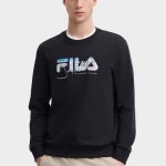 Fila Long-Sleeved Shirt Red Twill Fabric Autumn Slim Fit