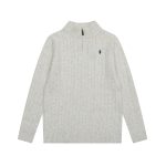 Ralph Lauren Sweater Red Cotton Wool Blend Down Cable Knit Easy To Match