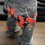 Chrome Hearts T-Shirts Red Denim All-Day Comfort Exquisite Workmanship Simple And Elegant Street Style Patch
