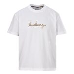 Burberry Short-Sleeved T-Shirt Red Cotton Plain Weave Embroidery