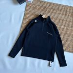 Descente Long-Sleeved Shirts Black Cotton Spring Autumn