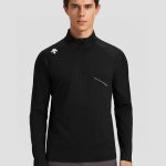 Descente Long-Sleeved Shirts Black Cotton Spring Autumn