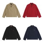Ralph Lauren Coat Red Cotton Pure Wool Twill Autumn Winter And Embroidery