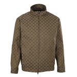 Gucci Coat Red Cotton Nylon Rayon Jacquard Zippered Pocket