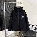 Adidas Cotton-Padded Coat Green Cotton Polyester Fiber Simple And Versatile Exquisite Workmanship Street Style Autumn Winter Color Blocking