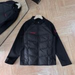 Mammoth Down Jacket Red Duck Knitted Fabric Urban Commuting Light Outdoor Winter Patch Zippered Pocket