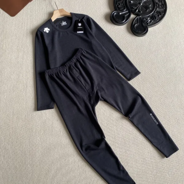 Descente Set Ash Cashmere Fleece Easy To Match Autumn Winter 3D Stitching