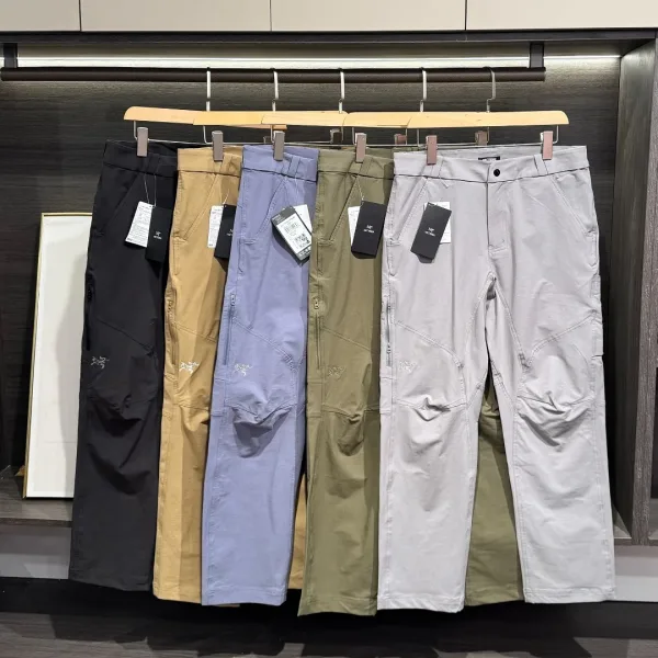 Archaeopteryx Casual Pants Green Cotton Down Nylon Spandex Mesh Relaxed Fit Quick-Drying Embroidery Patch