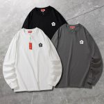 Kenzo Long-Sleeved T-Shirt Ash Cotton Pure Simple And Versatile Stylish Spring Autumn Winter