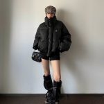 Lululemon Down Jackets Red Cotton Goose Pu Leather Sophistication Autumn Winter Early Drawstring Adjustment
